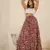 Women maroon ethnic print cotton maxi skirt