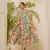 Women cotton botanical print calf length tiered dress