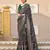 dark green printed patola silk blend saree