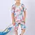 Multicolour cotton knitted tropical printed half sleeves t-shirt & shorts set for boys