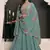Turquoise silk embroidered designer anarkali suit