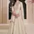 Off white silk embroidered designer anarkali suit