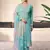 Sky blue moonga silk thread embroidered salwar suit
