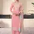 Peach moonga silk thread embroidered salwar suit