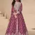 Pink chinon silk embroidered sequence anarkali suit