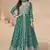 Sea green chinon silk embroidered sequence anarkali suit