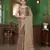 Light Brown organza sequin embroidered saree