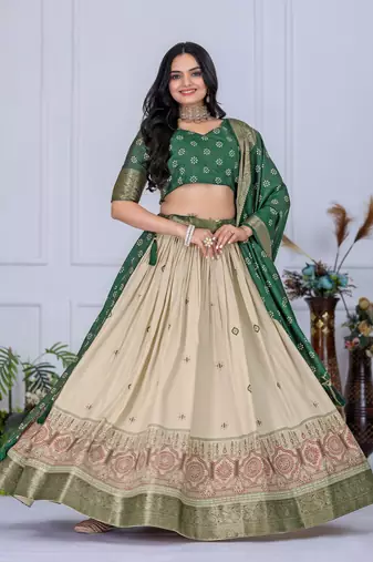 green Designer Lehenga Choli for Women