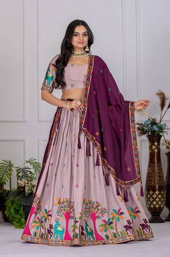 light-purple Designer Lehenga Choli for Women