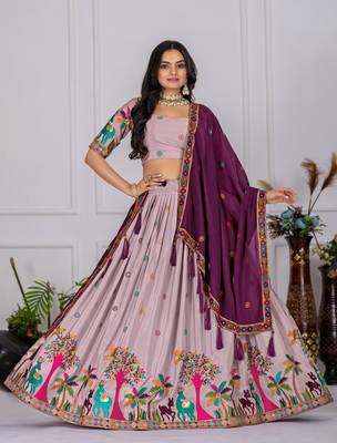 light-purple Lehenga Choli for Women 2