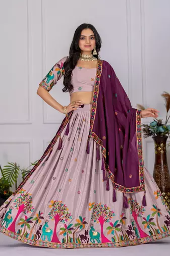 light-purple Designer Lehenga Choli for Women