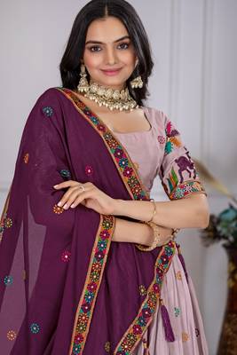 light-purple Lehenga Choli for Women 4