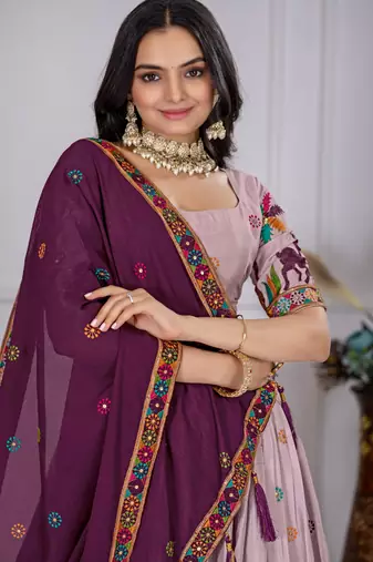 light-purple Designer Lehenga Choli for Women