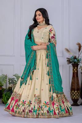 off-white Lehenga Choli for Women 3