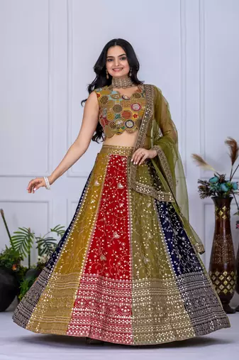 multicolor Designer Lehenga Choli for Women