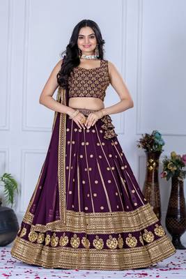 wine Designer Lehenga Choli for Women 1