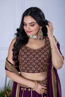 wine Designer Lehenga Choli for Women 3