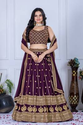 wine Designer Lehenga Choli for Women 4