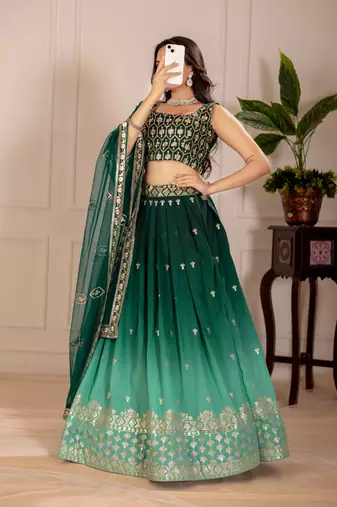 green Designer Lehenga Choli for Women