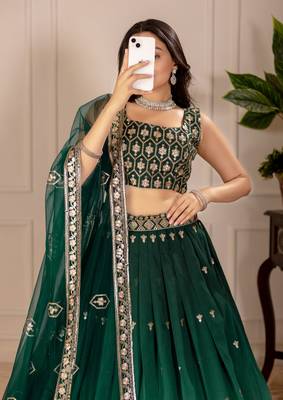 green Designer Lehenga Choli for Women 4
