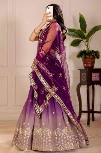 wine Designer Lehenga Choli for Women