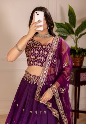 wine Designer Lehenga Choli for Women 4