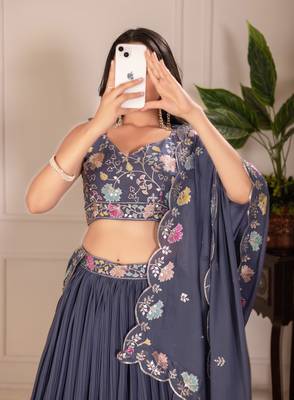 grey Designer Lehenga Choli for Women 4