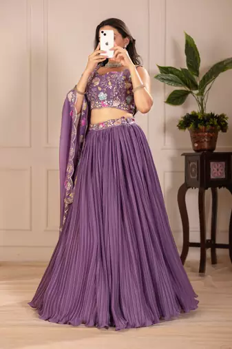 purple Designer Lehenga Choli for Women
