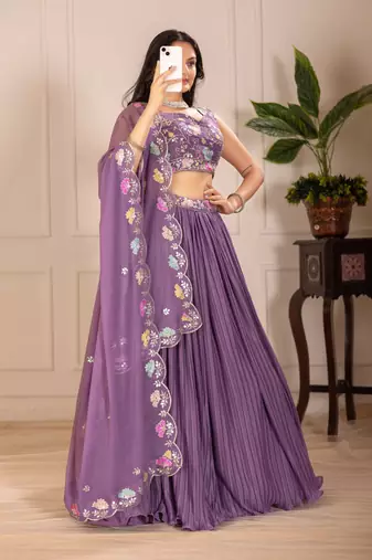purple Designer Lehenga Choli for Women