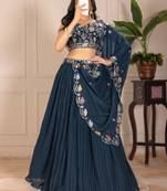 teal Designer Lehenga Choli for Women