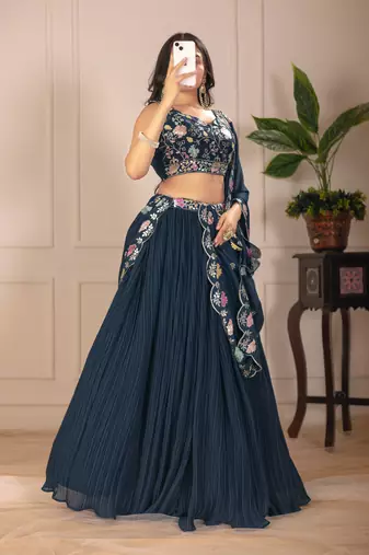teal Designer Lehenga Choli for Women