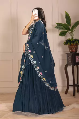 teal Designer Lehenga Choli for Women