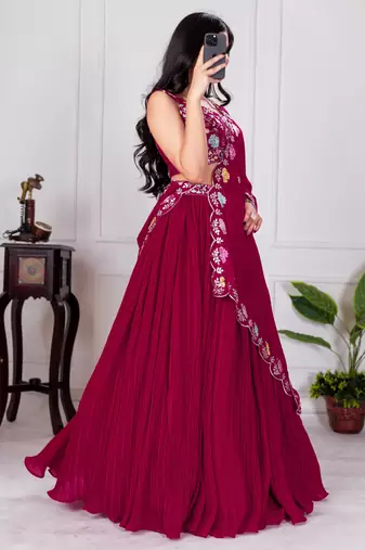 red Designer Lehenga Choli for Women
