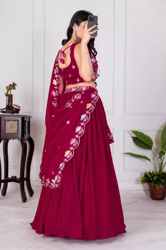 red Designer Lehenga Choli for Women