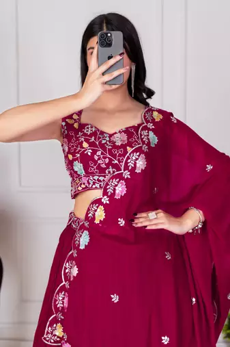 red Designer Lehenga Choli for Women