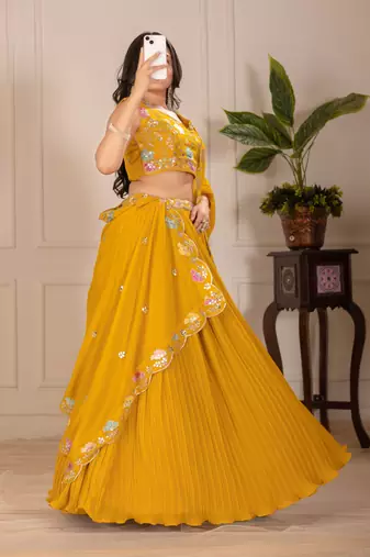 yellow Designer Lehenga Choli for Women