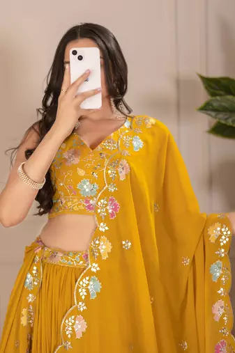 yellow Designer Lehenga Choli for Women