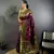 burgundy silk blend butti zari weaving constrast pallu banarasi saree
