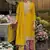Yellow chinon silk embroidered sequence sharara suit