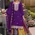 Violet chinon silk embroidered sequence sharara suit