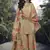 Beige chinon silk embroidered palazzo suit