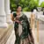 Bottale Green Floral Banarasi silk blend Woven Saree With Matching Blouse