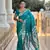 Rama Ombre Banarasi silk blend Woven Saree With Matching Blouse