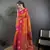orange silk blend butti zari weaving contrast weaving border banarasi saree