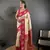 off white silk blend butti zari weaving contrast weaving border banarasi saree