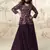 Purple embroidered chinon palazzo salwar suit