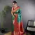 rama green silk blend butti zari weaving contrast weaving border banarasi saree