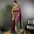 wine silk blend butti zari weaving contrast weaving border banarasi saree