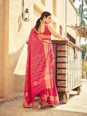Light Pink Paithani Silk Zari Woven Saree 5