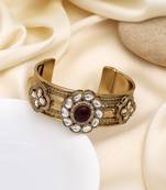 Elegant maroon color american diamond bracelet for evening party wear